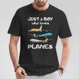 Nur Ein Junge Der Aerplanes Liebe Toddler Pilot Plane T-Shirt Lustige Geschenke