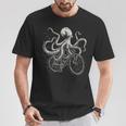 Octopus On Bicycle Cycling Squid Road Bike Cyclist T-Shirt Unique Gifts