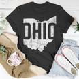 Ohio Pride Distressed Retro Look State Silhoutte T-Shirt Unique Gifts