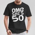 Omg She's 50Th Birthday Crew 50 Year Old Birthday Squad T-Shirt Unique Gifts