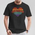 Oregon Retro Rainbow Heart 80S Whimsy Lgbtq Pride Stat T-Shirt Unique Gifts