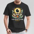 Owl Howling At Solar Eclipse T-Shirt Unique Gifts