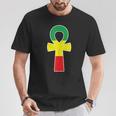 Pan African Flag Ankh Cross Black King Black Egyptian Nubian T-Shirt Unique Gifts