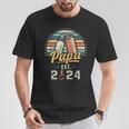 Papa Est 2024 Ersteratertag Frischgebackener Papa T-Shirt Lustige Geschenke