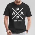 Papa Est 2024 Wird Papa 24 Level Bis Papa 2024 T-Shirt Lustige Geschenke