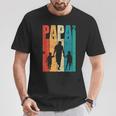 Papa Hoch 2 Dad Hoch 2 Kinder Zweifacher Papaatertag Retro T-Shirt Lustige Geschenke