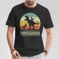 Papasaurus Dinosaur Papa Tyrannosaurus Dino Twin Pack Mit-Ausschnitt T-Shirt Lustige Geschenke