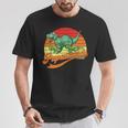 Papasaurus Lustigesater Papa Dino T-Shirt Lustige Geschenke