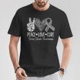 Peace Love Cure Brain Tumor Support Brain Tumor Awareness T-Shirt Unique Gifts