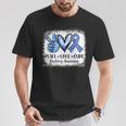 Peace Love Cure Type 1 Diabetes Awareness T1d Blue Ribbon T-Shirt Unique Gifts