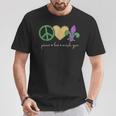 Peace Love Mardi Gras With Fleur De Lis In New Orleans T-Shirt Unique Gifts