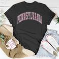 Pennsylvania Varsity Style Pink Text T-Shirt Unique Gifts