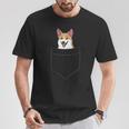 Perro Corgi En El Bolsillo Lindo Perro De Bolsillo Corgi Camiseta unisex Regalos divertidos