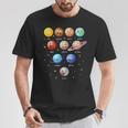 Planetas Del Sistema Solar Espacio Solar Divertido Profesor De Ciencias Para Niños Camiseta unisex Regalos divertidos