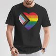 Progress Pride Flag Vintage Rainbow Heart Love Lgbt Pocket T-Shirt Unique Gifts