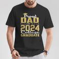 Proud Dad Of 2024 Graduate College Graduation T-Shirt Funny Gifts
