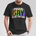 Proud Gay Electrician Lgbt Electrical Lineman Rainbow Pride T-Shirt Unique Gifts