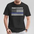 Proud Police Daughter Thin Blue Line Family Mom Dad T-Shirt Unique Gifts