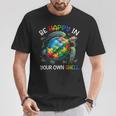 Puzzle Turtle Be Happy In Your Own Shell Autism Awareness T-Shirt Unique Gifts