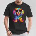 Rainbow Cute Dog Wearing Glasses Heart Puppy Love Dog T-Shirt Unique Gifts