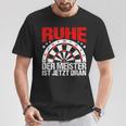 Rest Der Meister Ist Jetzt Dran Dart Spieler Schwarzes T-Shirt Lustige Geschenke