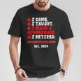 Retired Teacher Class Of 2024 Retirement School T-Shirt Funny Gifts