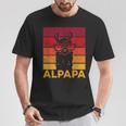 Retro Alpapaatertag Bester Papa Alpaka T-Shirt Lustige Geschenke