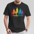 Retro Cincinnati Skyline Rainbow Lgbt Lesbian Gay Pride T-Shirt Unique Gifts