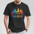 Retro Fort Lauderdale Skyline Rainbow Lgbt Lesbian Gay Pride T-Shirt Unique Gifts