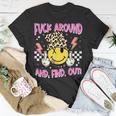 Retro Fuck Around And Find Out Leopard Smile Face Fafo T-Shirt Unique Gifts