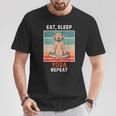 Retro Labrador Dog Eat Sleep Yoga Repeat Vintage Yoga T-Shirt Unique Gifts