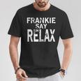 Retro-Stil Frankie Say Relax Schwarzes T-Shirt, 80er Jahre Musik Fan Tee Lustige Geschenke