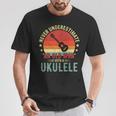 Retro Never Underestimate Old Man With A Ukulele Player Men T-Shirt Unique Gifts