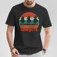 Rodeo Cowboy And Wranglers Bronco Horse Retro Style Sunset T-Shirt Unique Gifts