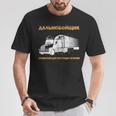 Russland Fernfahrer Kyrillisch Russischer Papa Lkw Fahrer T-Shirt Lustige Geschenke