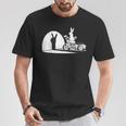 Salut Motard Humour Ombre Chinoise Lapin Main Moto Vintage T-Shirt Cadeaux drôles
