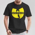 Schwarzes Wu-Tang Logo T-Shirt, Hip-Hop Fanbekleidung Lustige Geschenke