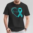 Sexual Assault Awareness Month Heart Teal Ribbon Support T-Shirt Unique Gifts