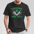 Shamrock And Roll Rock And Roll Saint Patrick's Day Skull T-Shirt Funny Gifts