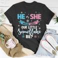 He Or She What Will Our Little Snowflake Be Gender Reveal T-Shirt Funny Gifts