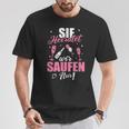 Sie Heiratet Wir Saufen Nur Junggesellenabschied T-Shirt Lustige Geschenke