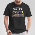 Sister Of A Warrior Family Sis World Autism Awareness Day T-Shirt Funny Gifts