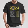 Solar Eclipse 2024 American Tour 2024 Totality Total Usa Map T-Shirt Unique Gifts