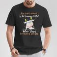 My Spirit Animal Is A Grumpy Cow Who Slaps Annoying People T-Shirt Unique Gifts