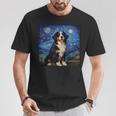 Surreal Starry Night Bernese Mountain Dog T-Shirt Unique Gifts