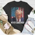 Never Surrender Trump Shot 2024 President American Flag T-Shirt Unique Gifts