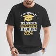I Survived My Wife's Masters Degree Graduation Class Of 2024 T-Shirt Personalized Gifts