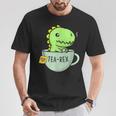 Tea Rex Niedlicher Dinosaurier Tyrannosaurus Rex In Einer Tasse T-Shirt Lustige Geschenke