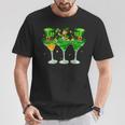 Three Patrick's Day Cocktail Glasses Costume Drinker Drunker T-Shirt Unique Gifts