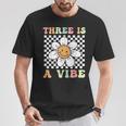 Three Is A Vibe Cute Groovy 3Rd Birthday Party Daisy Flower T-Shirt Unique Gifts